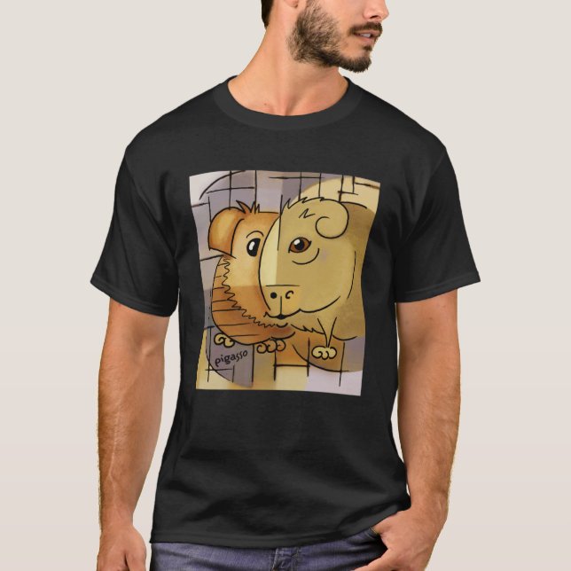T-shirt Cochon de Guinée cubiste (Devant)