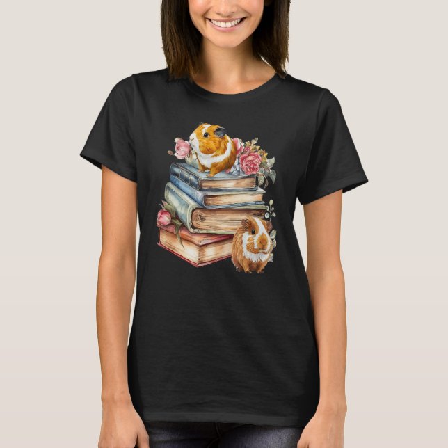 T-shirt Cochon de Guinée et livres amoureux vêtements grap (Devant)