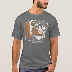 T-shirt Cochon de Guinée intelligent avec lunettes Cochon 