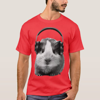 T-shirt Cochon De Guinée Mignonne À L'Écoute Du Dubstep
