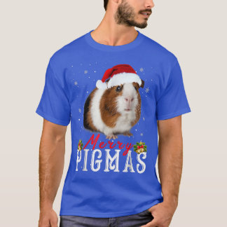 T-shirt Cochon de Guinée portant le chapeau du Père Noël D