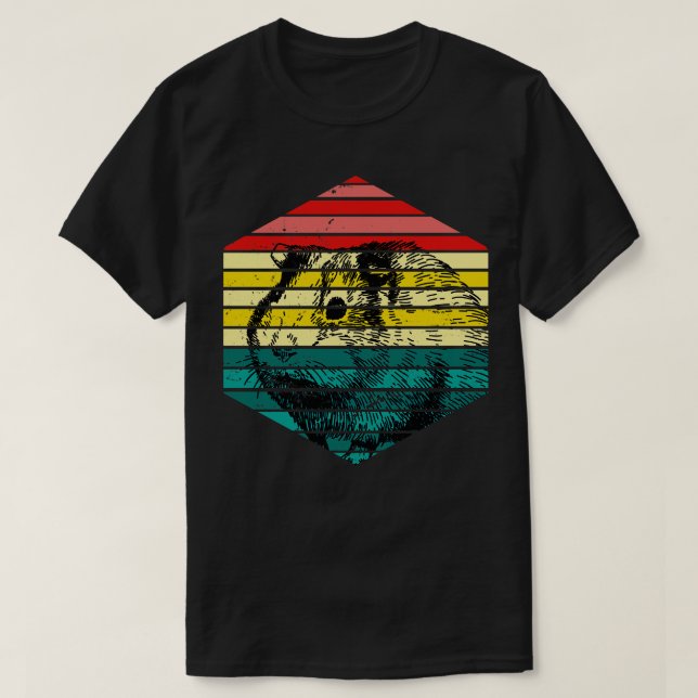 T-shirt Cochon de Guinée rétro (Design devant)