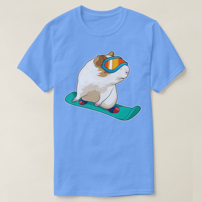 T-shirt Cochon de Guinée Snowboard Snowboard (Design devant)