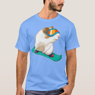T-shirt Cochon de Guinée Snowboard Snowboard
