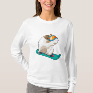 T-shirt Cochon de Guinée Snowboard Snowboard