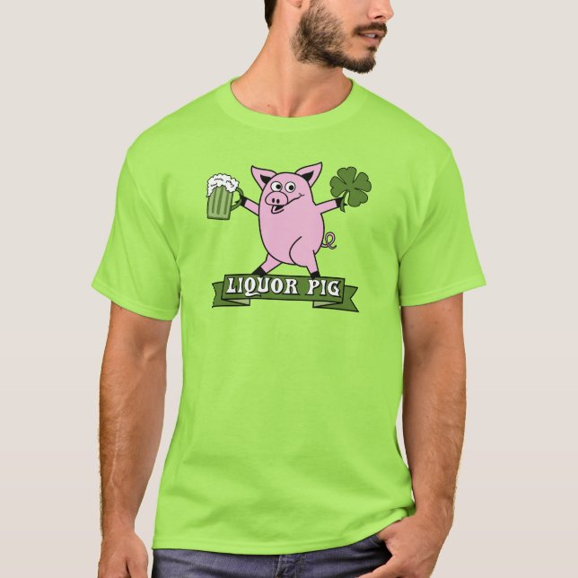 T-shirt Cochon de liqueur de Jour de la Saint Patrick (Devant)