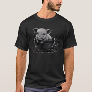 T-shirt Cochon de Théière Animal Faune Cochons de Théière