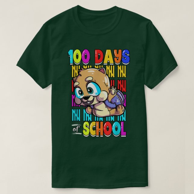 T-shirt Cochon d'Inde 100 Jours D'école  (Design devant)