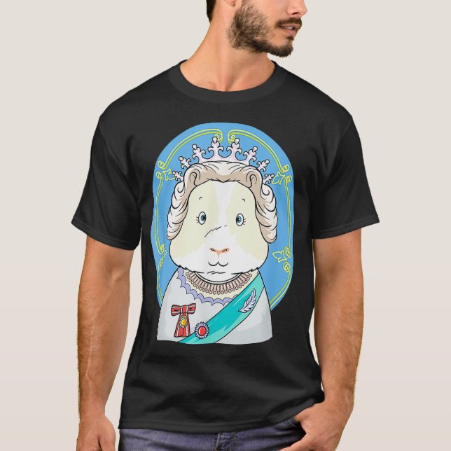 T-shirt Cochon d'Inde amusant habillé en reine Design (Devant)