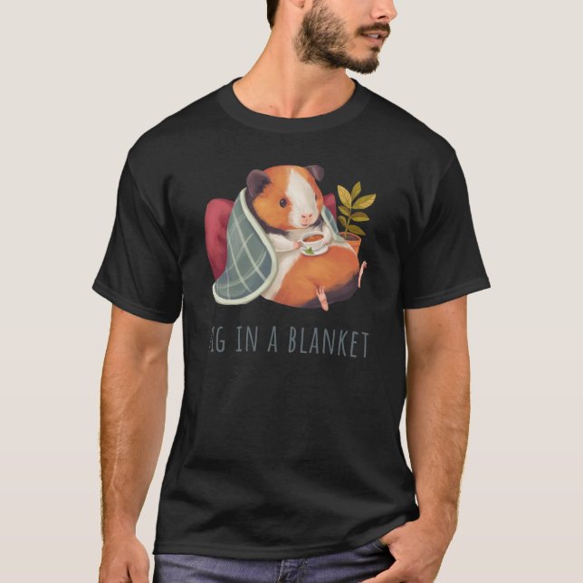 T-shirt Cochon d'Inde dans une couverture confortable g et (Devant)