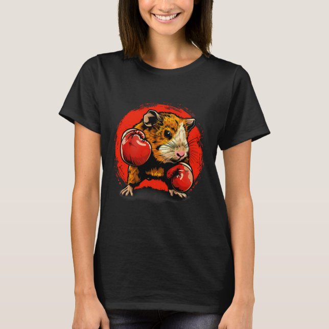 T-shirt Cochon d'Inde de boxe avec gants de boxe Kickboxin (Devant)