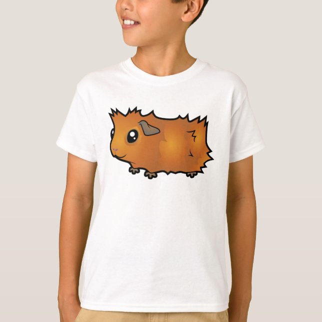 T-shirt Cochon d'Inde de dessin animé (ébouriffé) (Devant)