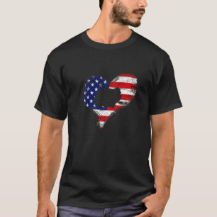 T-shirt Cochon d'Inde Drapeau Américain Cœur Usa Fierté Pa