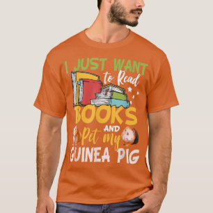 T-shirt Cochon d'Inde drôle et amateur de livres Graphique