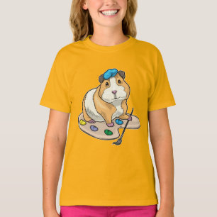 T-shirt Cochon d'Inde Peintre Pinceau Peinture