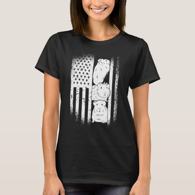 T-shirt Cochon d'Inde Usa Drapeau Américain Cochon d'Inde (Devant)