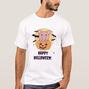 T-shirt Cochon En Citrouille Cochons Doux Joyeux Halloween