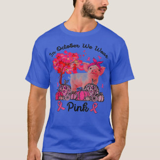 T-shirt Cochon En Octobre Nous Portons Pink Automne Chauss