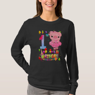 T-shirt Cochon Enfants 1 an Vieux porc Anniversaire Fille 