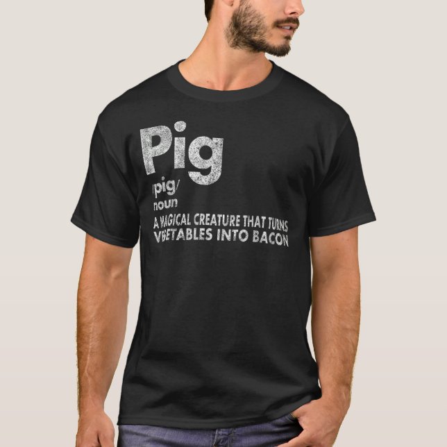 T-shirt Cochon Et Bacon Définition Drôle Amateurs de bacon (Devant)