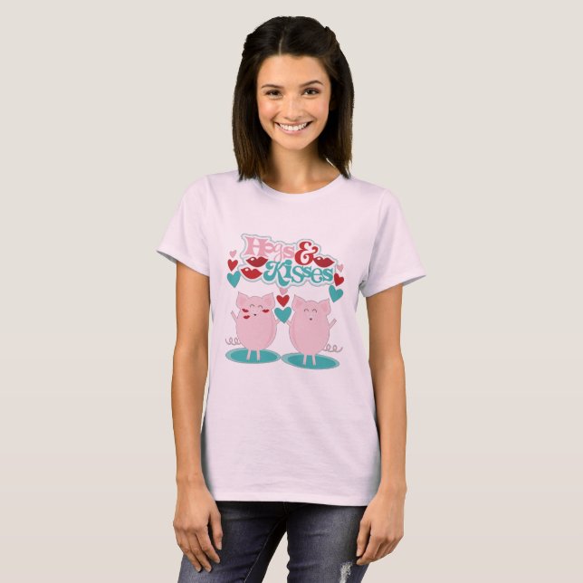 T-shirt Cochon Et Baisers (Devant entier)