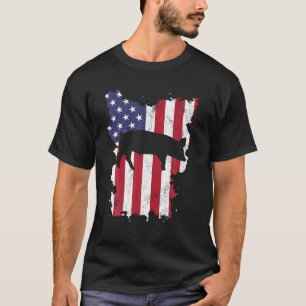 T-shirt Cochon Farm 4 juillet USA Drapeau US Amérique Vint