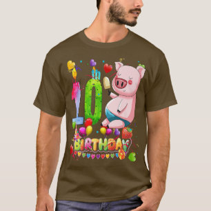 T-shirt Cochon fête d'anniversaire 10 ans Garçon 9e cochon