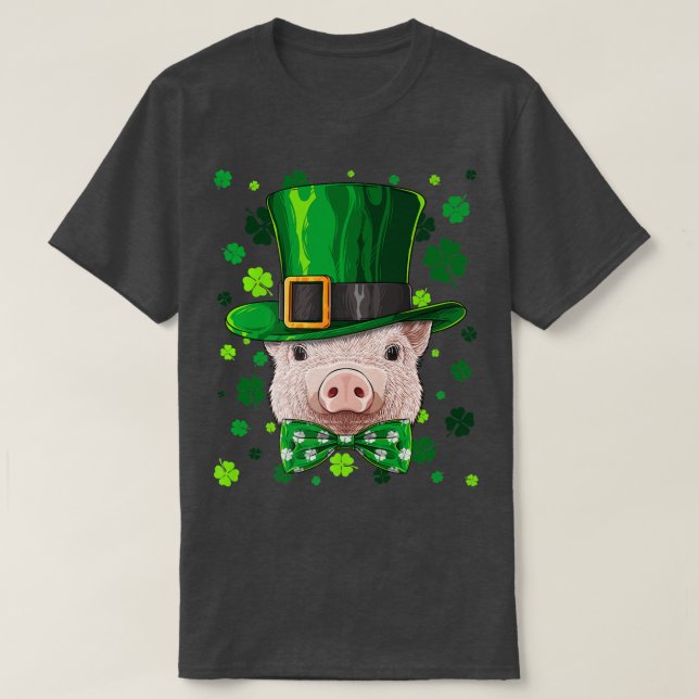 T-shirt Cochon Jour de la Saint-Patrick Animal Leprechaun  (Design devant)