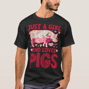 T-shirt Cochon Juste Une Fille Qui aime Cochons Femmes Fer