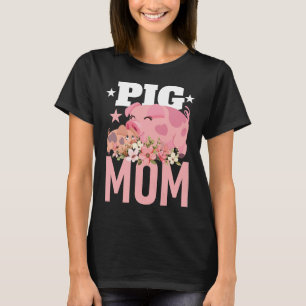 T-shirt Cochon Maman Funny Cochon Fermier Porc Vin Fête de