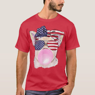 T-shirt Cochon Merica 4 juillet Patriotique Girls Kid Amer