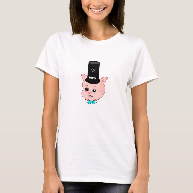 T-shirt Cochon mignon de mode (Devant)