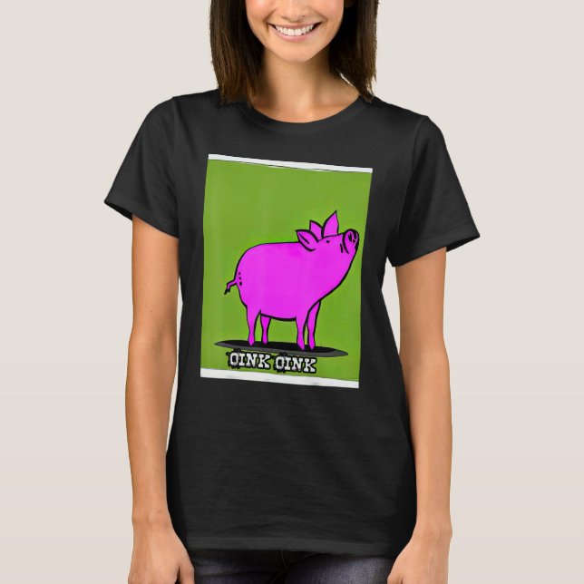 T-shirt Cochon mignon Piggie Rose 7 (Devant)