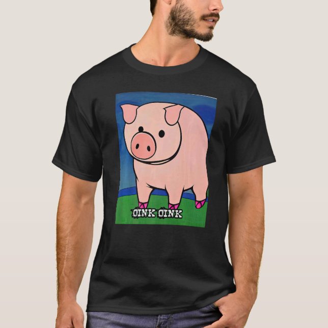 T-shirt Cochon mignon Piggie Rose 9 (Devant)
