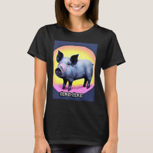 T-shirt Cochon mignon Piggie Rose ocre_9