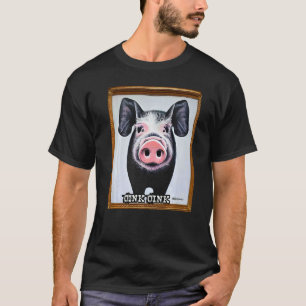 T-shirt Cochon mignon Piggie Rose rose