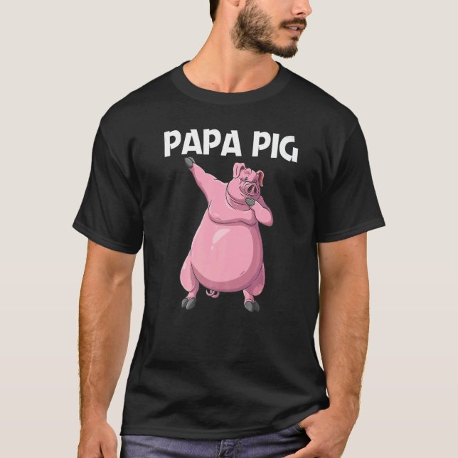 T-shirt Cochon mignon pour hommes papa bétail nourriture a (Devant)