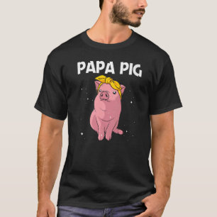T-shirt Cochon mignonne pour hommes garçons papa cochon fe