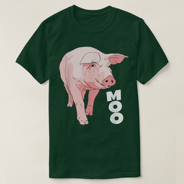 T-shirt Cochon Moo Drôle Vache4590 (Design devant)