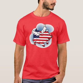 T-shirt Cochon(s) volant(s) patriotique(s) - 4 juillet - 4