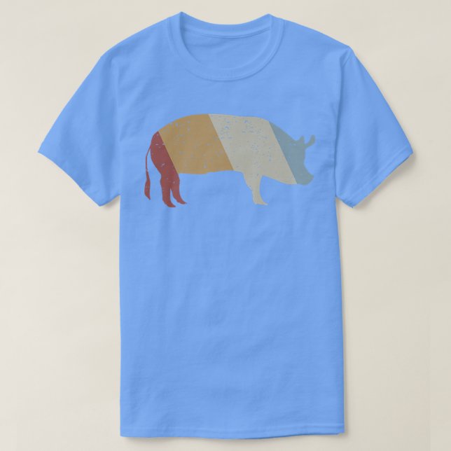T-shirt Cochon style rétro Vintage Premium (Design devant)