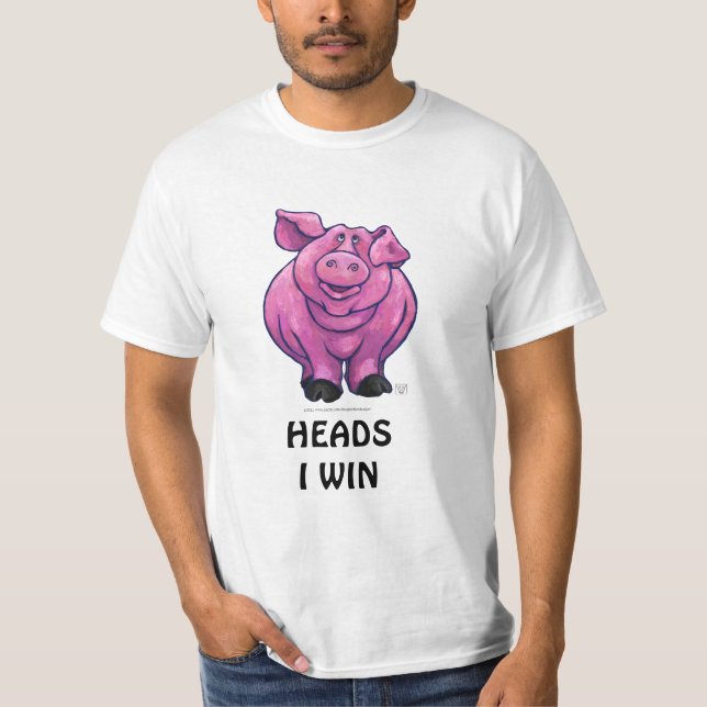 T-shirt cochon tête et queue drôle (Devant)