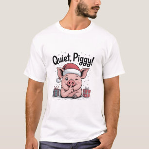 T-shirt Cochon tranquille Noël chapeau de Père Noël démocr