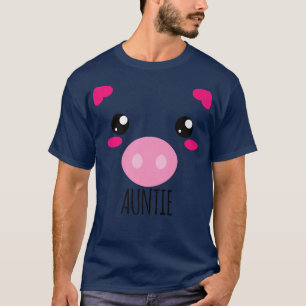 T-shirt Cochon Visage Kawaii Halloween Costume Pour Tante