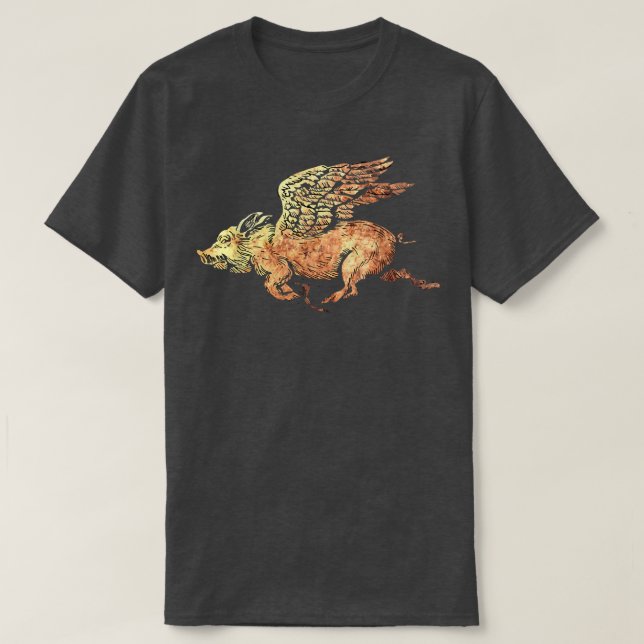 T-shirt Cochon volant avec ailes Voler Cochon Amateurs (Design devant)