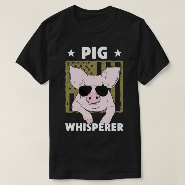 T-shirt Cochon Whisperer Conception de porc pour hommes él (Design devant)
