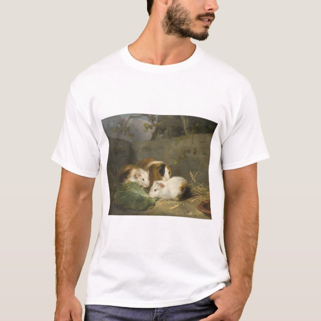 T-shirt Cochons de Guinée (par George Morland) (Devant)
