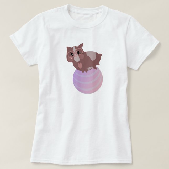 T-shirt Cochons d'Inde mignons en exercice (Design devant)
