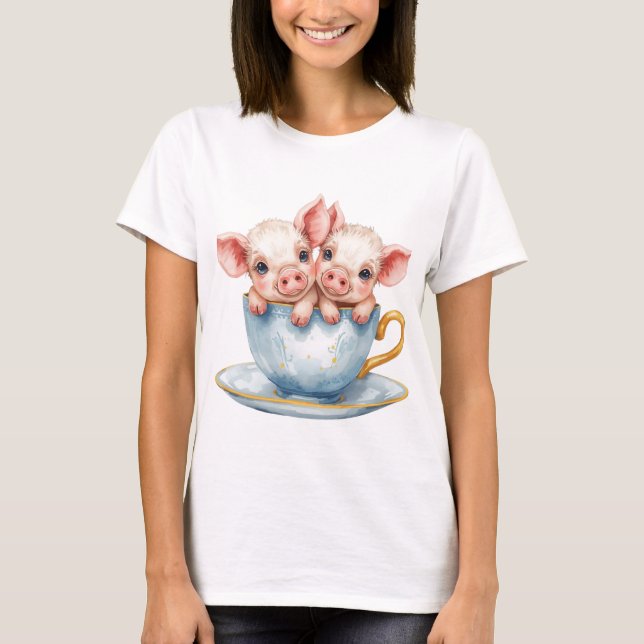 T-shirt Cochons miniatures mignons  (Devant)