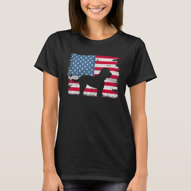 T-shirt Cockapoo American Flag USA 4th of July Men Women B (Devant)